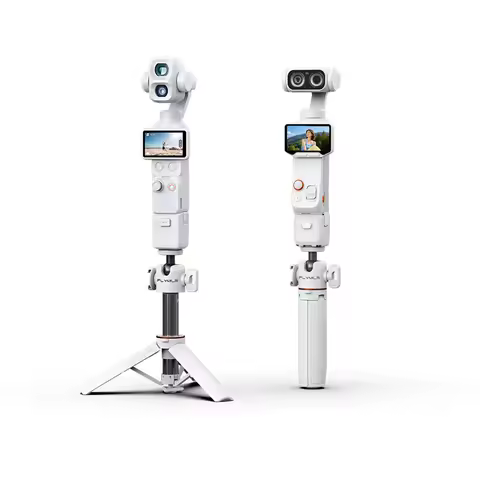 One‑Touch Pop‑Up Tripod Selfie Stick Monopod W 1/4 Gimbal Head for DJI Pocket 4P/4/3,Insta360 X6/5/L