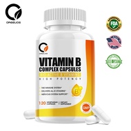 Orgeuos Vitamin B Complex Capsule 120pcs FDA Approve Contain Bio-Active B Vitamins Increase Immune S