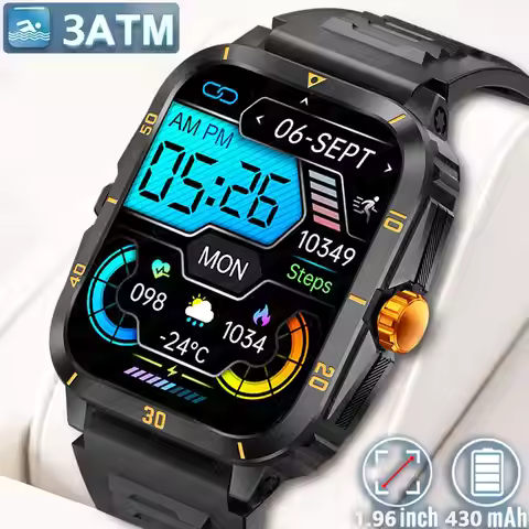 2025 Outdoor Military 3ATM Waterproof Smart Watch Men 430mAh Battery Sports Fitness Watches Bluetoot
