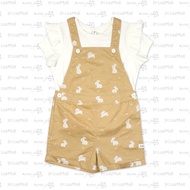 Moose Girl Beige Jumper Short With Off White Blouse Set (GJSS- 5603)