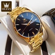 OLEVS Watch For Men Gold Original Waterproof Business Relo for Man Quartz Watches Stainless Black Fa