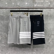 Y9PN thombrowne Shorts Couple Men Women New Style Summer Single Matchman Yarn-dyed Loose Sweatpants