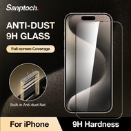 Sanptochฝุ่นProof Fullปกป้องหน้าจอสำหรับiPhone 11 12 13 14 15 Pro Max Mini กระจกกันแตกขนาดเล็กสำหรับiPhone X Xs Max XR 15 Plus ฟิล์มป้องกัน
