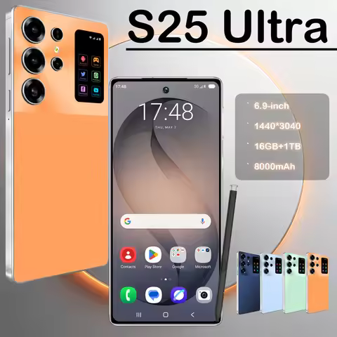 S25 Ultra Unlocked 5G Android Phone 6.9 Inch HD Display 8000mAh Battery 108MP+72MP Dual SIM Smartpho
