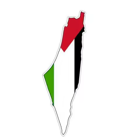 1 PCS Accessories Palestine Gazza Jews Flag Map Helemt Car Sticker Decal 4.2cm*12.5cm