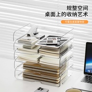 7M0L Transparent Desktop File Storage Rack Bookshelf Book Desk Shelf Office Acrylic a4 Paper Organiz