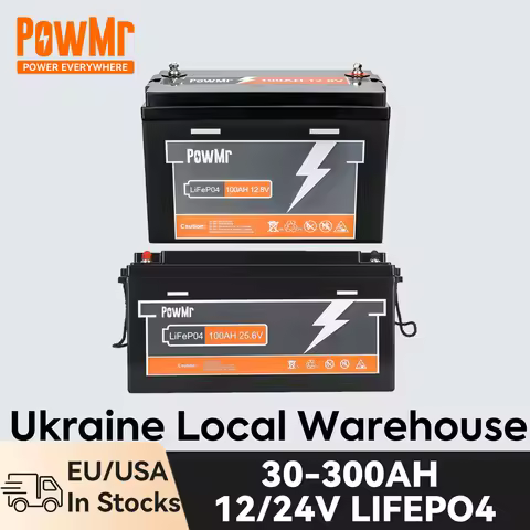 PowMr Lithium Powerwall 12V 24V LiFePO4 Battery 100AH Lithium Batteries for Hybrid Solar Inverter 20