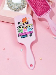THE POWERPUFF GIRLS X SHEIN 粉色的字元圖案氣墊髮刷