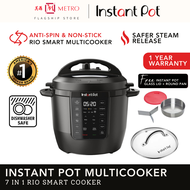 Instant Pot RIO Multi-Functional Smart 7 in 1 RIO60BK | Free Glass Lid &amp; Round Pan