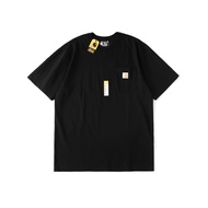 เสื้อยืดคอกลมแขนสั้นผ้าฝ้ายระบายอากาศได้ดี Carhartt K87 สำหรับผู้ชายและผู้หญิง สวมใส่สบายในชีวิตประจ