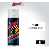DPI ANCHOR ULTRA 1K + MAX GLOSS CLEAR COAT SPRAY CAN PAINT 400ML TIN CAT SEMBUR KILAT A1K HIGH GLOSS
