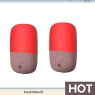 LED Night Light Plug Into Wall 2 Pack 670nm Red Light for Sleep, Dusk to Dawn Sensor EU Plug touchto