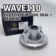 HONDA WAVE110 CLUTCH HUB + OIL SEAL + BEARING WAVE 110 W110 SPROCKET HUB SPOKET