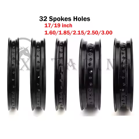 Motorcycle Aluminum Alloy Wheel Rims 32 Spokes Holes 1.6/1.85/2.15/2.50/3.00*17" Inch 1.6/1.85/2.15/