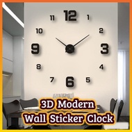 3D Wall Silent Clock/ Jam Dinding/ Jam Besar Hiasan /Modern Design Wall Sticker Hanging Clock Acryli