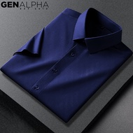 Áo sơ mi nam ngắn tay GEN ALPHA chất vải lụa Thái cotton mềm mịn thoáng mát thỏa mái GEN456