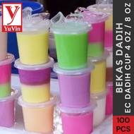 Disposable Plastic Container With Lid / 4oz / 8oz Round Plastic Container / Bekas Cup Dadih EC