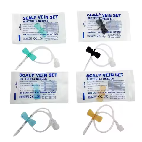 100pcs/lot Disposable Scalp Vein Set Pet Medical Blood Infusion Needles Safety Sterile Butterfly Nee
