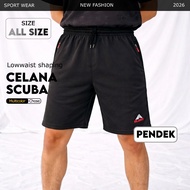 Amused - Men's Black Running Training Slimfit Shorts - Scuba Stretch Gym Sports