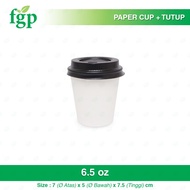 PUTIH Paper Cup 6.5 oz (50Pcs)/Coffee Milk Cup/Paper Cup/White Cup