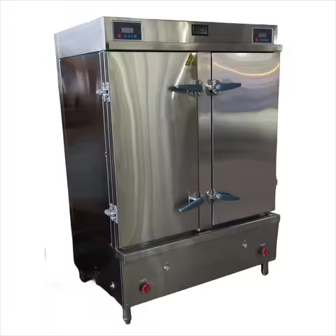 Commercial Stainless Steel Electric Steamer Double Door Dumpling Steamer
