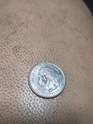 【古幣收藏】美國50州25美分紀念幣一枚(新罕布夏州老人岩)舊硬幣