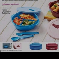 Lunch box/Place To Eat/lunch box crystalwave lunch box. Blue by tupperware including cutlery