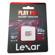 Lexar 512GB PLAY PRO microSDXC Express Card (LMSXPS0512G) - R:900MB/s, W:600MB/s