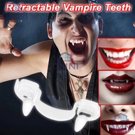 ☠Retractable Vampire☠ Fangs Halloween Vampire Fangs Decoration Makeup Dentures Props DIY False Teeth