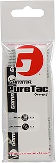 Gamma Tennis PureTac OVERGRIP, Extra Tacky, Durable, Moisture Absorbent - White, Black (1, 3, or 12 