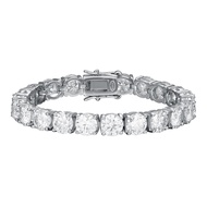 Real Moissanite 1ct 6.5mm Trendy Round Cut White D Designer Style Tennis Bracelet In S925 Sterling S