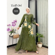 MUMPUNG MURAH New motif Gamis Lukis Twill ori pekalongan gamis syari