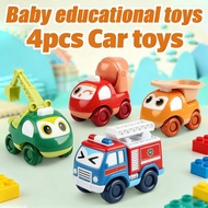 DIY, Car, 4pcs, cartoon, Construction, Toys, 0-3 years, inertial, gift, Baby