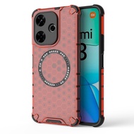 Ốp cho Redmi 13 4g 2024 trường hợp tổ ong Acrylic rõ ràng từ bìa cho redmi13 Chống Sốc Ốp lưng không