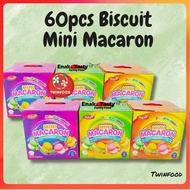 60pcs Ali Mini Macaron Sandwich Biscuits Vanilla Mousse / Matcha / Strawberry / Lemon Cheese Halal T