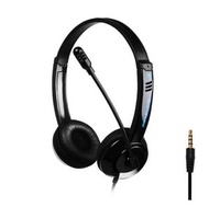 有線頭戴式耳機麥克風-DT326-黑色單插頭