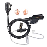 Surveillance Kit Acoustic Tube Earpiece Headset Built-in line mic PTT with Medium Silicon Earmold fo