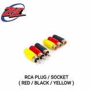 Black Red Yellow Solder RCA Male Plug / RCA Female Socket Audio Video Adapter (1002984/2985)