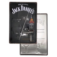 ป้ายสังกะสีวินเทจ Break Into Jack Daniel’s (ปั๊มนูน), ขนาด 20x30 ซม.