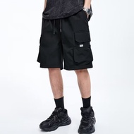 Mens Hip Hop Multi Pocket Cargo Short Pants Men Summer Loose Quarter Shorts Oversize Cotton Shorts N