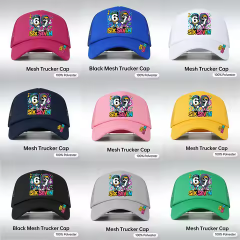Unisex ‘67’ Printed Mesh Baseball Cap,Truck Driver Cap, Adjustable Snapback Breathable Mesh Hat Suit