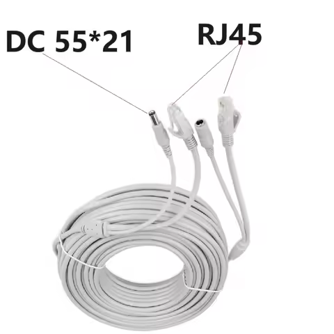 RJ45 + DC 12V Power Lan Cable Cord Network Cable with DC connector for video surveillance Network Ex