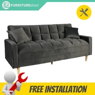 [Free Installation] Furniture Direct  sofa 3 seater JOEL 3 Seater sofa Velvet Fabric Sofa-3 colors