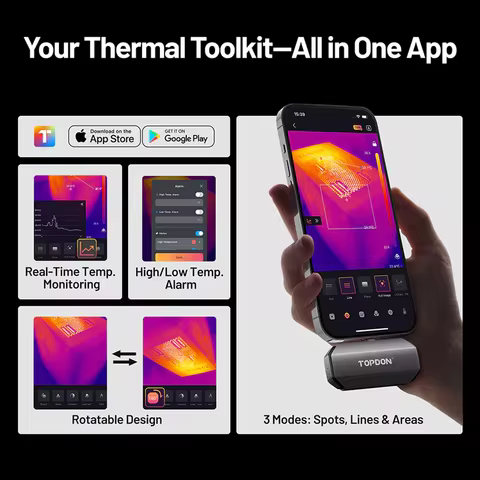 TOPDON 256x192 IR Thermal Imager for IOS Android Windows Mobile Thermal Imaging Camera High Resoluti