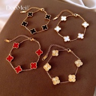 Four-leaf clover bracelet, stainless titanium four-leaf clover bracelet