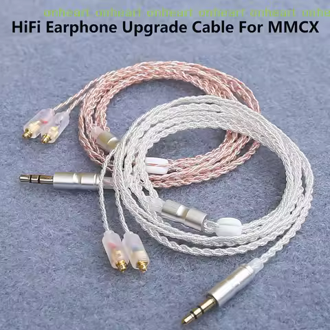 [C]HiFi Earphone Upgrade Cable MMCX 3.5mm 1.2m Silver Plated Core Cable For Sennheiser IE200/IE300/I