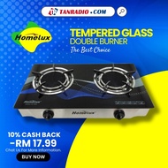 HOMELUX Tempered Glass Infrared  Double Burner Gas Stove / Dapur Gas HD-9900