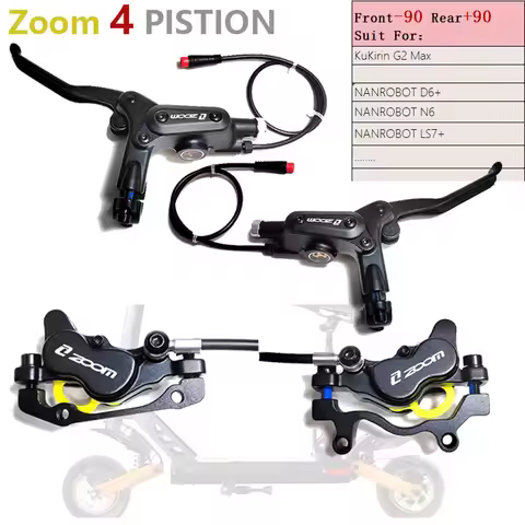 zoom 4 Pistons Electric Scooter Brake Hydraulic Disc Visual oil pressure Brake For A5 kugoo Kukirin 