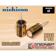 (1 Unit) [E-CAP] 2200uf/35V 85oc Nichicon FW (M) 16x25mm P = 7.5mm