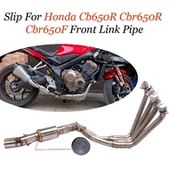 Motorcycle Exhaust Modified Front Middle Connecting Tube Slip On For Honda Cb650R Cbr650R Cbr650F With 51Mm Catalyst Con